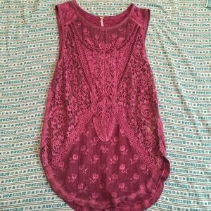 Free People purple lace tank XS